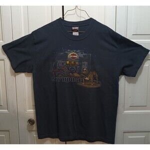 Vintage Harley-Davidson MY HOUSE Fargo ND Black T Shirt Size L